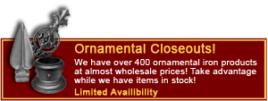 Over 400 ornamental iron items at rock-bottom prices!