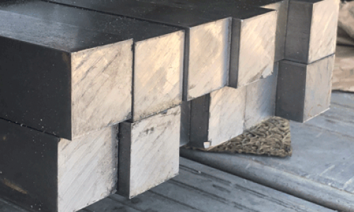 stack of 10 2-inch cold drawn 1018 steel square bars
