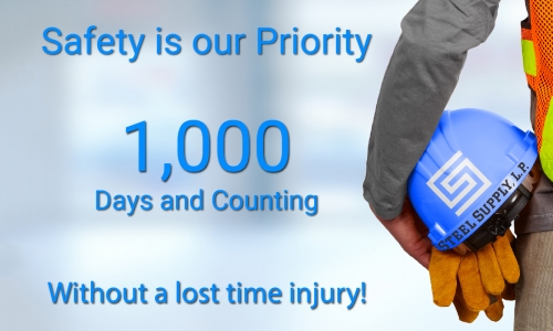Safety is our priority. 1000 days and counting without time lost to injury.
