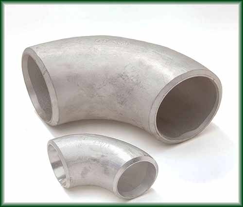 Two Aluminum Buttweld Elbows in different sizes.