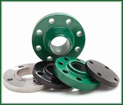 Five Pipe Flanges in different colors and sizes.