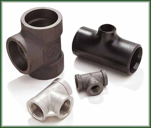 Four different Pipe Fitting Tees and Reducing Tees.