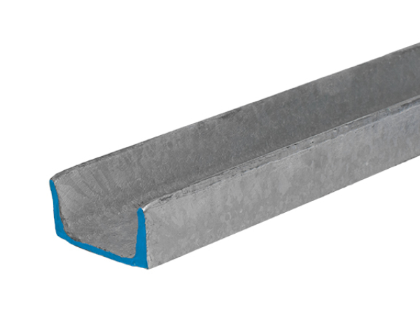 3 inch wide hot-dipped galvanized steel channel that is 4.1 lbs per foot and 20 feet long