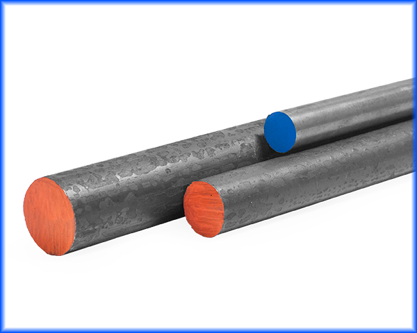 3 sizes of steel round bars - a one inch cold rolled round&comma; 1.50 inch hot rolled round&comma; 2 inch hot rolled round bar
