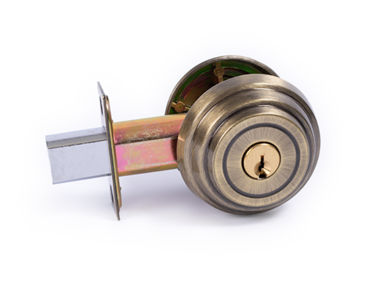 Polished Brass 2 375 inch backset deadbolt lock 1