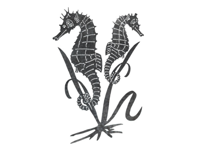 Plasma cut seahorses