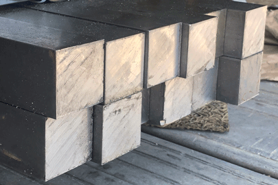 stack of 10 2-inch cold drawn 1018 steel square bars