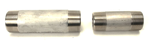 Two different Seamless Stainless Steel Pipe Nipples