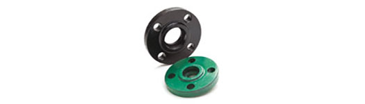 Two different Socket Weld Flanges in black and green