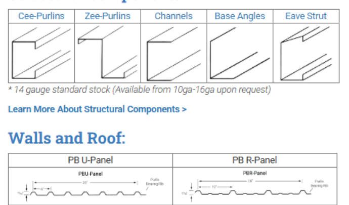 Metal building components