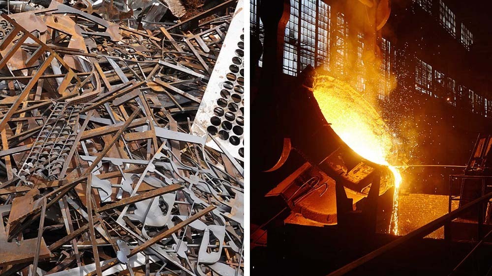 From metal scrap to an electric furnace for Steel recycling.