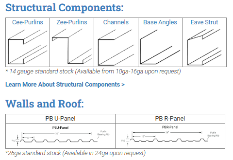 Metal building components
