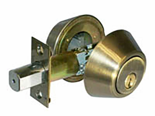 Antique brass double cylinder deadbolt lock