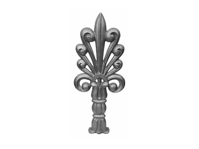 Cast iron finial with a solid base, 15 x 6-Inch