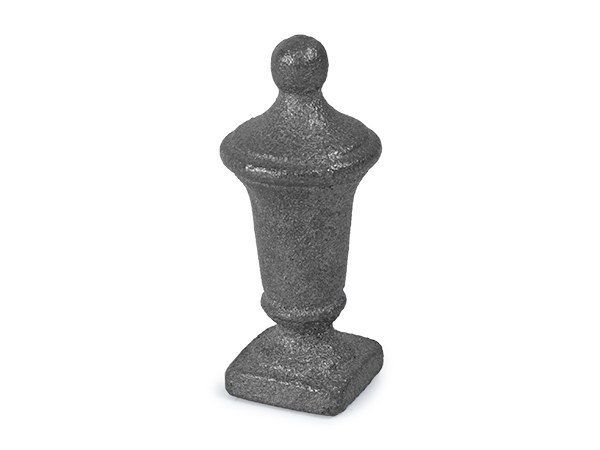 Cast iron urn style finial, 1 inch square base
