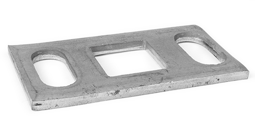 Rectangular steel anchor plate square base, 1 inch