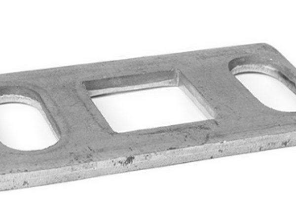 Rectangular steel anchor plate square base, 1 inch