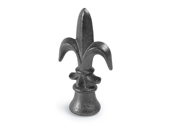 Cast iron .75 inch spear, fleur de lis