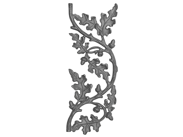 Cast iron curly oak railing panel continuous