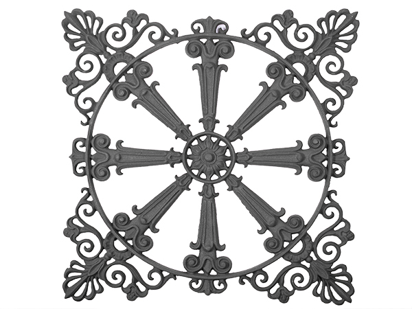 Cast iron large plaque, 21x21-inch