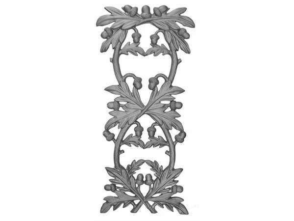 Cast iron oak hollow back railing panel