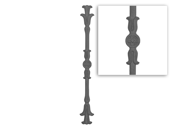 Cast iron railing baluster, 28.5 inch