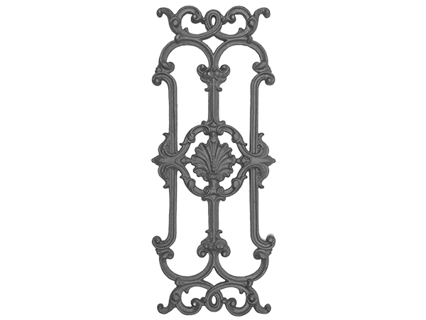 Cast iron railing casting, 28.75 x 11.75-inch