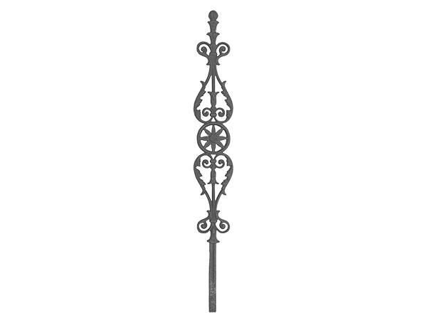 Cast iron railing casting, 36 x 5-inch