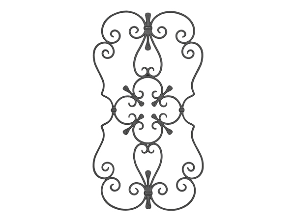 Cast iron scroll rosette panel