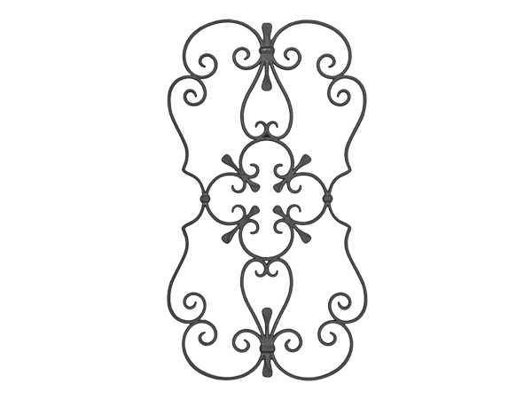 Cast iron scroll rosette panel