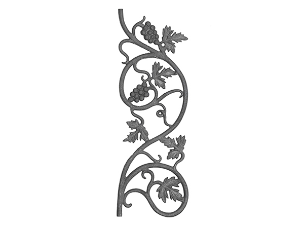 Cast iron vineyard casting, 22x7.5-inch