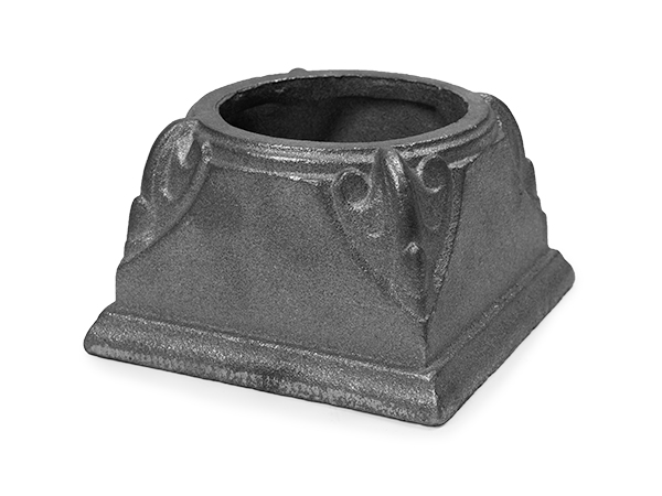 Cast iron post base for 3 inch, pipe
