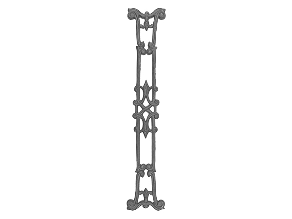 Cast iron railing casting, 28.75 x 5.5
