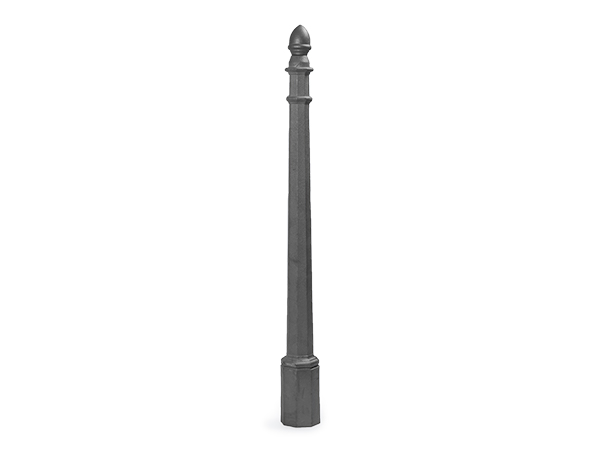 Cast iron two-piece octagon post with top