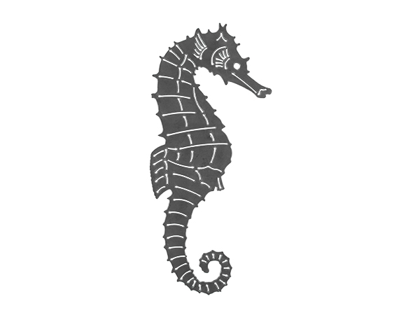 Plasma cut sign of a seahorse